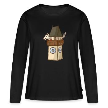 Panthère de Styrie à la tour de l’horloge de Graz – Styrie - T-shirt manches longues Premium bio Femme - noir - Devant - Julia (174cm)