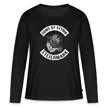 Panthère de Styrie Fils De Styrie Puissance Motard - T-shirt manches longues Premium bio Femme - noir - Devant - Julia (174cm)