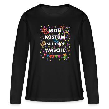 Fassching Karneval Spruch Für Kostümfreie Party - Frauen Premium Bio Langarmshirt - Schwarz - Vorne - Julia (174cm)