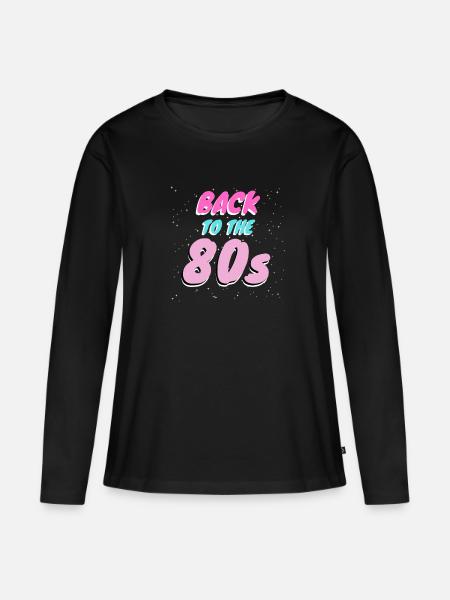 Experience retro feeling back to the 80s - Women's Premium Organic Long Sleeve Shirt - black