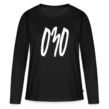 030 Indicatif régional Berlin - T-shirt manches longues Premium bio Femme - noir - Devant - Julia (174cm)