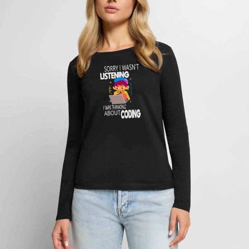 Programmeur codeur de codage T-shirt manches longues Premium bio Femme