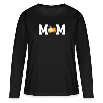 Zwiebel Mama - Frauen Premium Bio Langarmshirt - Schwarz - Vorne - Julia (174cm)