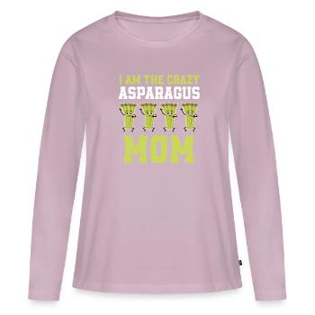 Asperges Mama - T-shirt manches longues Premium bio Femme - rose poudré - Devant - Julia (174cm)