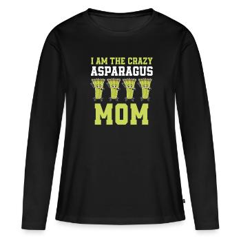 Asperges Mama - T-shirt manches longues Premium bio Femme - noir - Devant - Julia (174cm)