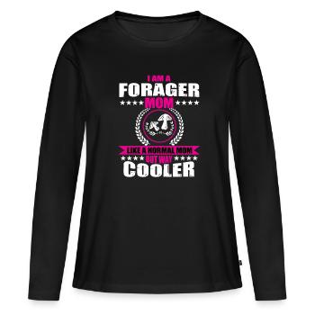 Cueilleuse de champignons Maman - T-shirt manches longues Premium bio Femme - noir - Devant - Julia (174cm)