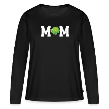 Chou Mama - T-shirt manches longues Premium bio Femme - noir - Devant - Julia (174cm)
