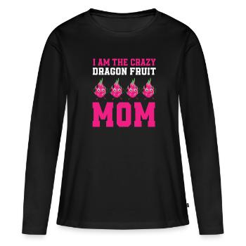 Drachenfrucht Mama - Frauen Premium Bio Langarmshirt - Schwarz - Vorne - Julia (174cm)