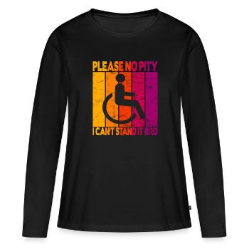 Fauteuil roulant vintage Fauteuil roulant - T-shirt manches longues Premium bio Femme - noir - Devant - Julia (174cm)