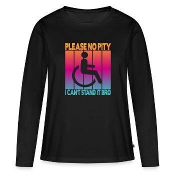 Fauteuil roulant vintage Fauteuil roulant - T-shirt manches longues Premium bio Femme - noir - Devant - Julia (174cm)