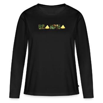 Pineapple Grandma - Women's Premium Organic Long Sleeve Shirt - black - Front - Julia (174cm)