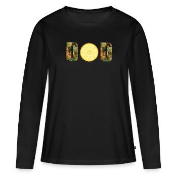 Ananas Vater - Frauen Premium Bio Langarmshirt - Schwarz - Vorne - Julia (174cm)