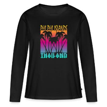 Vintage Phi Phi Islands Thaïlande - T-shirt manches longues Premium bio Femme - noir - Devant - Julia (174cm)