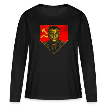 Youri Gagarine Astronaute Union soviétique - T-shirt manches longues Premium bio Femme - noir - Devant - Julia (174cm)