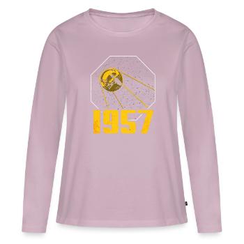 Sputnik 1957 - Frauen Premium Bio Langarmshirt - Altrosa - Vorne - Julia (174cm)