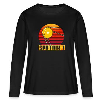 Satellite Spoutnik 1 - T-shirt manches longues Premium bio Femme - noir - Devant - Julia (174cm)