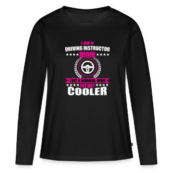 Instructeur de conduite Maman - T-shirt manches longues Premium bio Femme - noir - Devant - Julia (174cm)