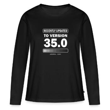 recently updated to version 35 - Gamer Birthday - Women's Premium Organic Long Sleeve Shirt - black - Front - Julia (174cm)