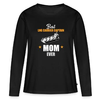 LNG tanker Captain Mama - Women's Premium Organic Long Sleeve Shirt - black - Front - Julia (174cm)