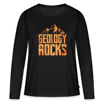 Géologie des roches - T-shirt manches longues Premium bio Femme - noir - Devant - Julia (174cm)