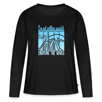 Je n’ai pas le mal de mer - T-shirt manches longues Premium bio Femme - noir - Devant - Julia (174cm)
