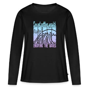 Je n’ai pas le mal de mer - T-shirt manches longues Premium bio Femme - noir - Devant - Julia (174cm)