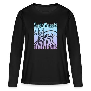 Je n’ai pas le mal de mer - T-shirt manches longues Premium bio Femme - noir - Devant - Julia (174cm)
