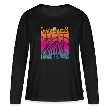 Je n’ai pas le mal de mer - T-shirt manches longues Premium bio Femme - noir - Devant - Julia (174cm)