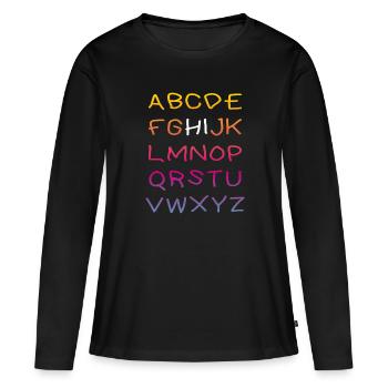 Salut Alphabet - T-shirt manches longues Premium bio Femme - noir - Devant - Julia (174cm)