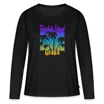 Tokashiki Island Osaka - Frauen Premium Bio Langarmshirt - Schwarz - Vorne - Julia (174cm)