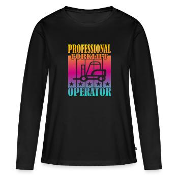 Professional Forklift Operator - Frauen Premium Bio Langarmshirt - Schwarz - Vorne - Julia (174cm)