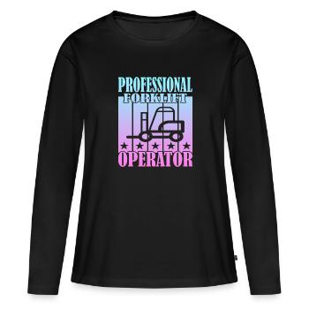 Professional Forklift Operator - Frauen Premium Bio Langarmshirt - Schwarz - Vorne - Julia (174cm)