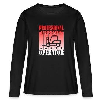 Professional Forklift Operator - Frauen Premium Bio Langarmshirt - Schwarz - Vorne - Julia (174cm)