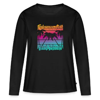 Atoll de Fakarava Français Polynésie - T-shirt manches longues Premium bio Femme - noir - Devant - Julia (174cm)