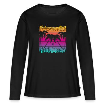 Atoll de Fakarava Français Polynésie - T-shirt manches longues Premium bio Femme - noir - Devant - Julia (174cm)