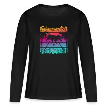 Atoll de Fakarava Français Polynésie - T-shirt manches longues Premium bio Femme - noir - Devant - Julia (174cm)