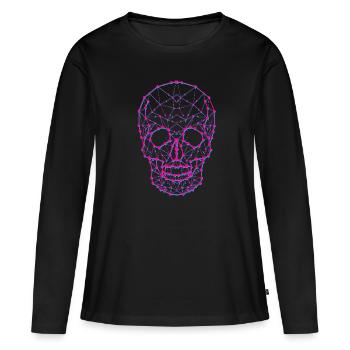 Polygon Schädel - Frauen Premium Bio Langarmshirt - Schwarz - Vorne - Julia (174cm)