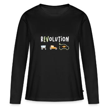 Revolution Electric Electric Electric Car eauto - Women's Premium Organic Long Sleeve Shirt - black - Front - Julia (174cm)