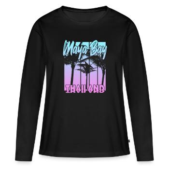 Maya Bay Thailand - Women's Premium Organic Long Sleeve Shirt - black - Front - Julia (174cm)