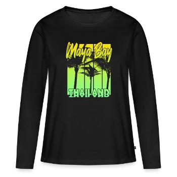 Maya Bay Thailand - Women's Premium Organic Long Sleeve Shirt - black - Front - Julia (174cm)