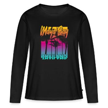 Maya Bay Thailand - Women's Premium Organic Long Sleeve Shirt - black - Front - Julia (174cm)