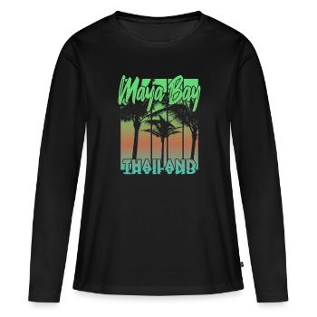 Maya Bay Thailand - Women's Premium Organic Long Sleeve Shirt - black - Front - Julia (174cm)