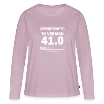 récemment mis à jour vers la version 41 - Gamer Birthday - T-shirt manches longues Premium bio Femme - rose poudré - Devant - Julia (174cm)