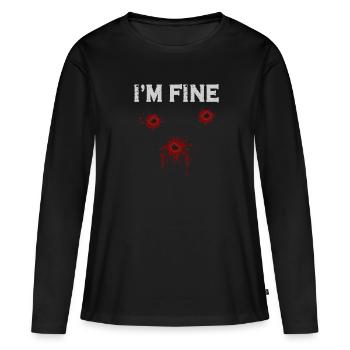 Costume d’Halloween Bullet Holes - T-shirt manches longues Premium bio Femme - noir - Devant - Julia (174cm)