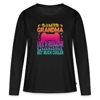 Gamer Grandma - Women's Premium Organic Long Sleeve Shirt - black - Front - Julia (174cm)