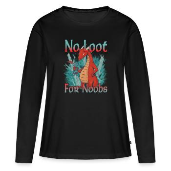 Pas de butin pour les noobs - Mmorpg - T-shirt manches longues Premium bio Femme - noir - Devant - Julia (174cm)