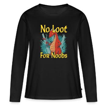 Pas de butin pour les noobs - Mmorpg - T-shirt manches longues Premium bio Femme - noir - Devant - Julia (174cm)