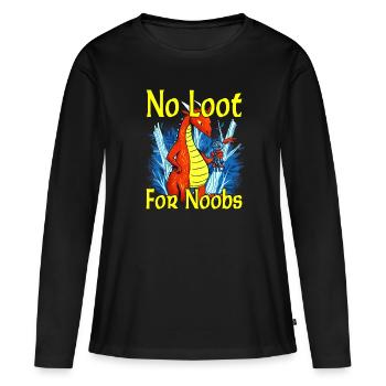 Pas de butin pour les noobs - Mmorpg - T-shirt manches longues Premium bio Femme - noir - Devant - Julia (174cm)