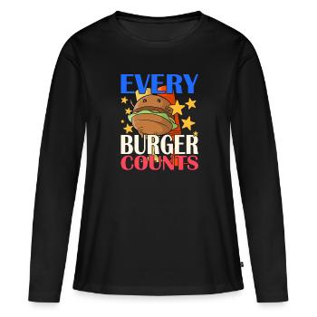 Chaque hamburger compte - T-shirt manches longues Premium bio Femme - noir - Devant - Julia (174cm)