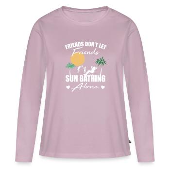 Les amis ne laissent pas les amis bronzer seul bronzer - T-shirt manches longues Premium bio Femme - rose poudré - Devant - Julia (174cm)